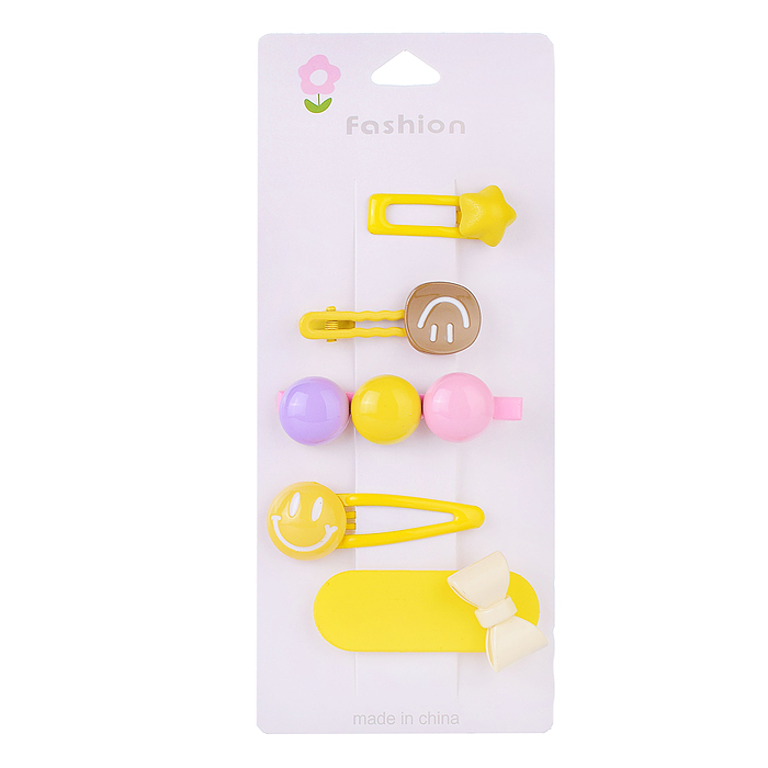 Фото к товару Набор заколок для волос 00-3889 "Смайлики" в пакете Набор заколок для волос 00-3889 "Смайлики" в пакете