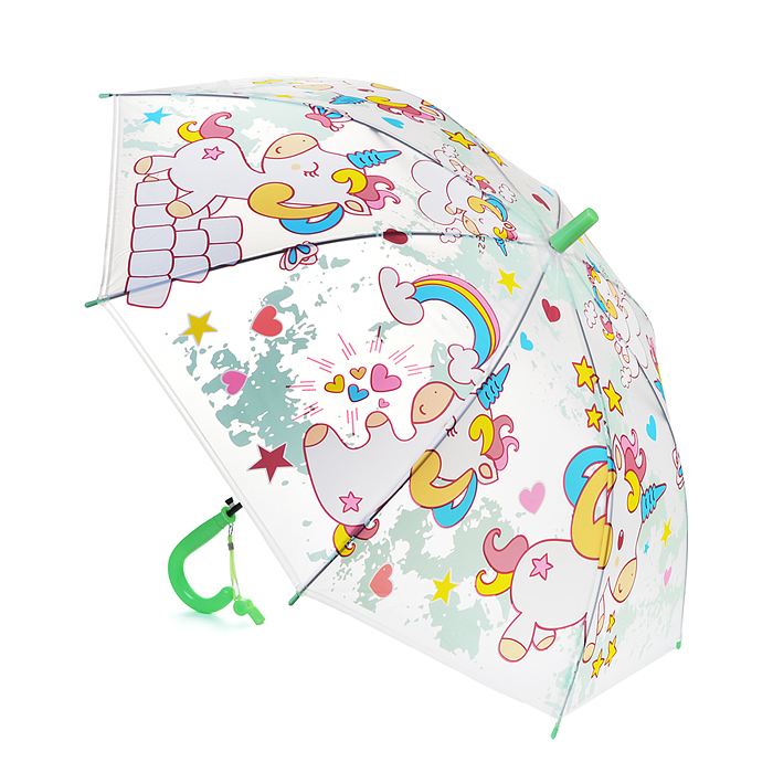 Зонт детский 00-3912 "Страна единорогов" (50см.) зеленый