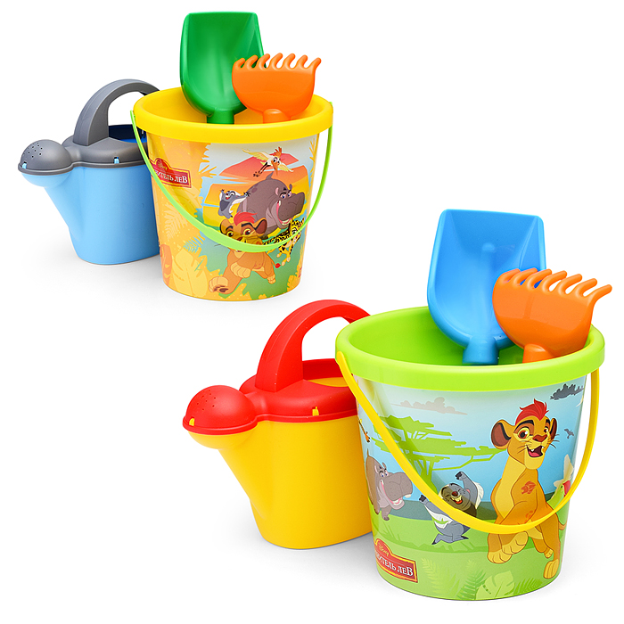 Набор Disney «Хранитель Лев» №7: ведро с наклейкой, лопатка №5, грабельки №5, лейка №10