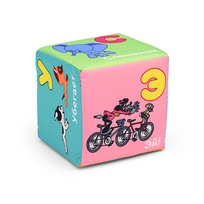 Игрушка мягконабивные кубики (МультБукварик 6 кубиков, 8*8 см)