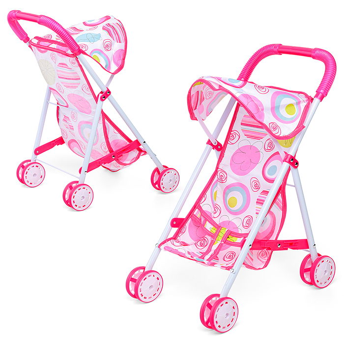 Коляска кукольная 935B-13 прогулочная, цвет розовый