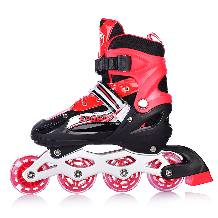 Фото к товару Ролики детские U001747Y (размер S) красные, в сумке Ролики детские U001747Y (размер S) красные, в сумке