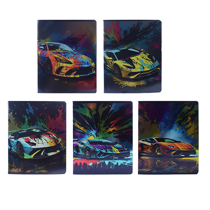 Тетрадь 48л клетка А5 "Красочные машины"софт-тач ламинация,обложка - картон мелованный, блок 60г Тетрадь 48л клетка А5 "Красочные машины"софт-тач ламинация,обложка - картон мелованный, блок 60г