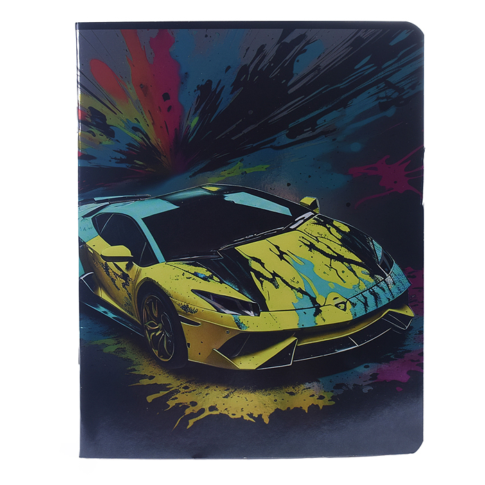 Тетрадь 48л клетка А5 "Красочные машины"софт-тач ламинация,обложка - картон мелованный, блок 60г