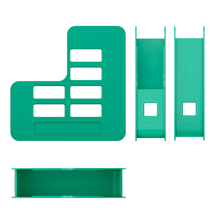 Подставка для бумаг вертикальная пластиковая Techno, Powder, 75мм, оливковая