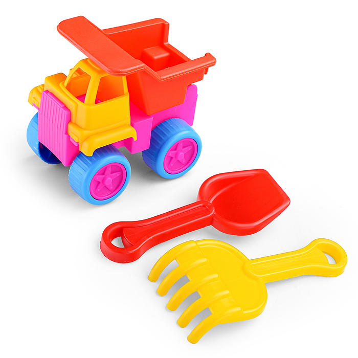 Грузовик "Кузя" с лопаткой и граблями Грузовик "Кузя" с лопаткой и граблями