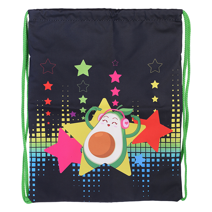 Мешок для обуви "Авокадо-диско" 1 отделение, 350х430мм, петля для подвеса, полиэстер