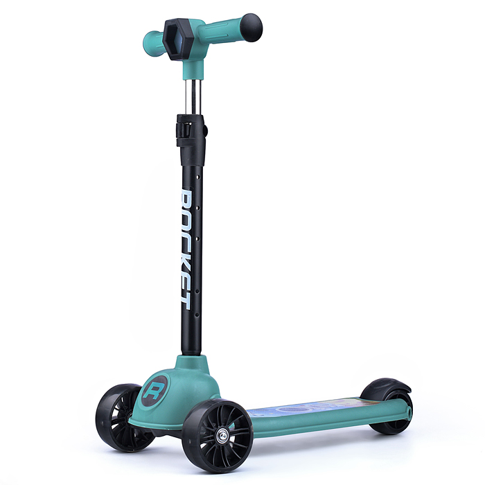 Фото к товару Самокат 3-х колесный ROCKET, зеленый Самокат 3-х колесный ROCKET, зеленый