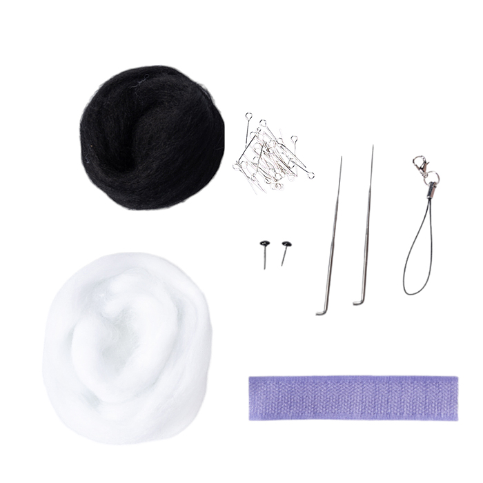 Набор для творчества. Валяние шерстью, брелок "Панда" (подвижные детали)