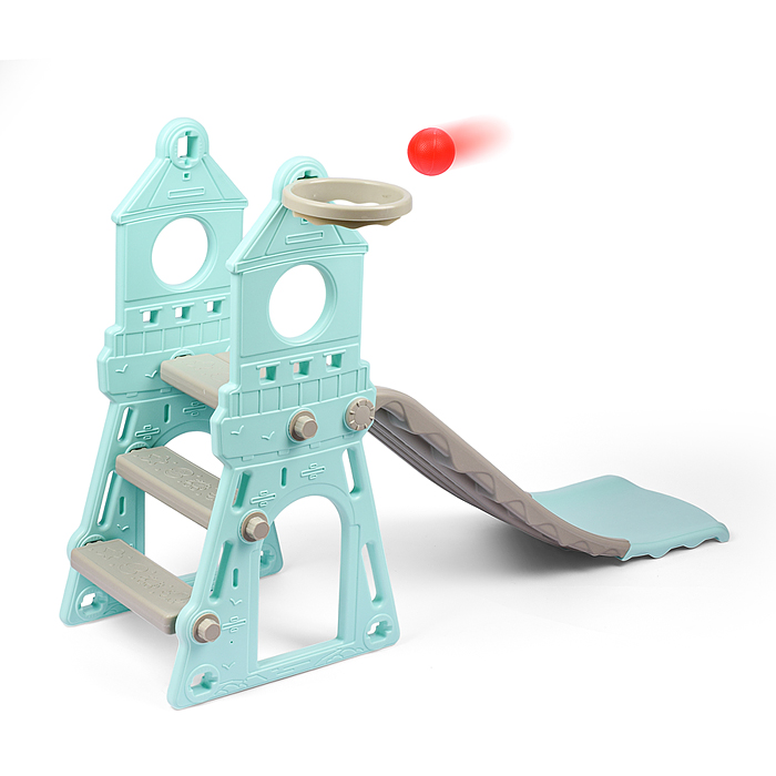 Фото к товару Горка детская UT0114 "Башня" (цвет мятный) Горка детская UT0114 "Башня" (цвет мятный)