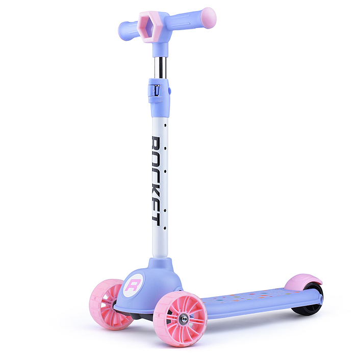 Фото к товару Самокат 3-х колесный ROCKET, фиолетовый Самокат 3-х колесный ROCKET, фиолетовый