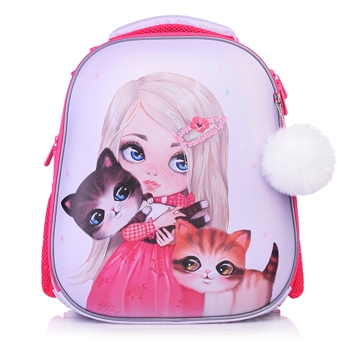 Рюкзак каркасный "Девочка и котята" формованный из полимеров.Материал: нейлон, полиэстер, полн