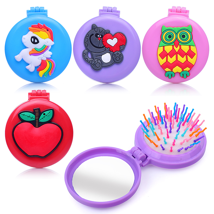 Расческа-мини массажная 00-3606 в ассортименте, с зеркалом Расческа-мини массажная 00-3606 в ассортименте, с зеркалом