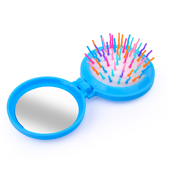 Расческа-мини массажная 00-3606 в ассортименте, с зеркалом