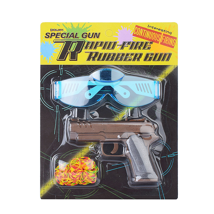 Пистолет 7800-2 "Спецагент" стреляет резинками, на листе