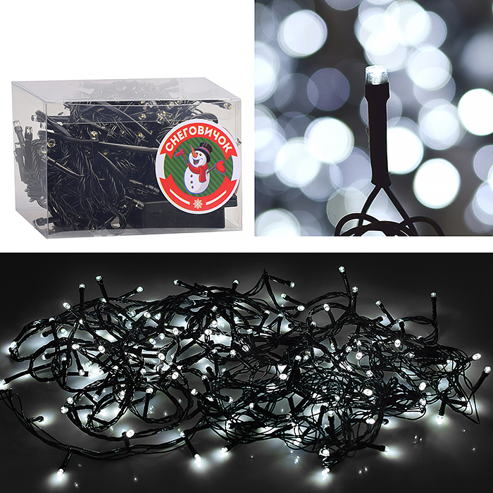 Электрогирлянда светодиодная 10 м, 200 ламп, холодный Электрогирлянда светодиодная 10 м, 200 ламп, холодный