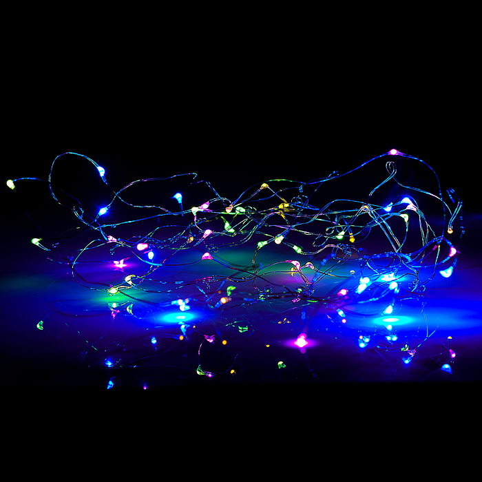 Фото к товару Электрогирлянда светодиодная Роса, 20 м, 200 ламп, цветная Электрогирлянда светодиодная Роса, 20 м, 200 ламп, цветная