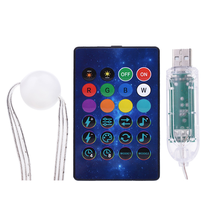 Фото к товару Электрогирлянда светодиодная S01530-1 "Шарики", 7.5м, 50 ламп, пульт, USB, меняет цвет Электрогирлянда светодиодная S01530-1 "Шарики", 7.5м, 50 ламп, пульт, USB, меняет цвет