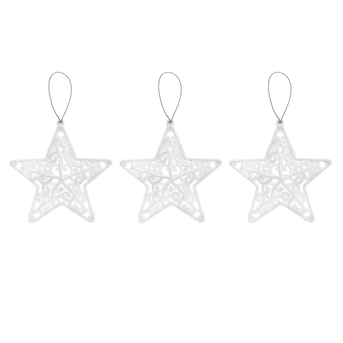 Набор новогодних украшений S1760 "Звезды" (8см х 3шт) Набор новогодних украшений S1760 "Звезды" (8см х 3шт)