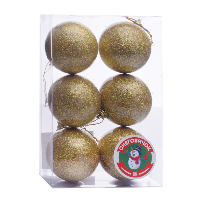 Набор елочных шаров S1800 (6см*6шт) золото