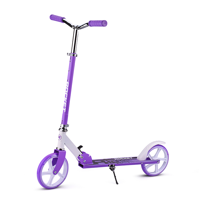 Самокат-снегокат R0181.VT с изогнутой ручкой (фиолетовый)