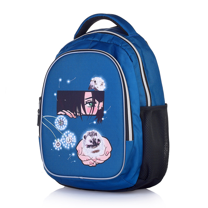 Рюкзак облегченный "Одуванчики" с анатомической спинкой, 2 отделениями на молнии