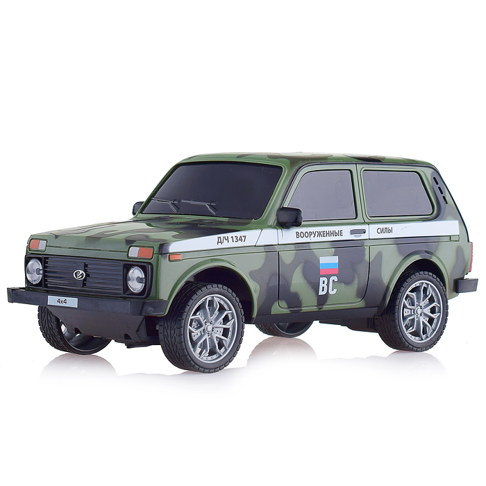 Фото к товару Машина р/у Lada 4x4 18 см, (свет, камуф.) в коробке Машина р/у Lada 4x4 18 см, (свет, камуф.) в коробке