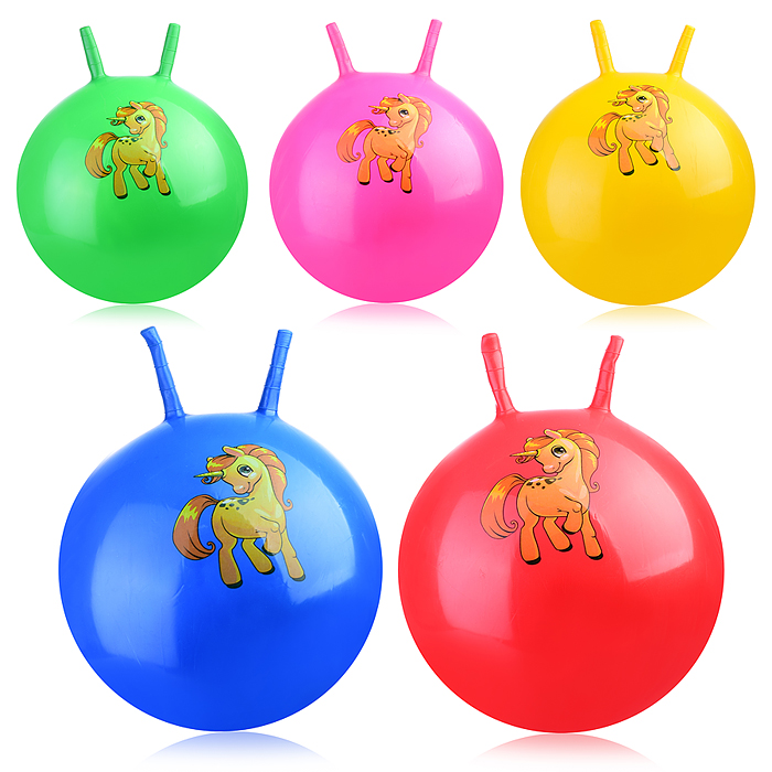 Мяч с рожками 45см 00-0658 "Единорожка" (цвет в ассортименте)