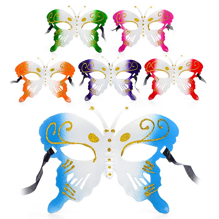 Маска карнавальная S2123 "Бабочка" (цвет в ассортименте) Маска карнавальная S2123 "Бабочка" (цвет в ассортименте)