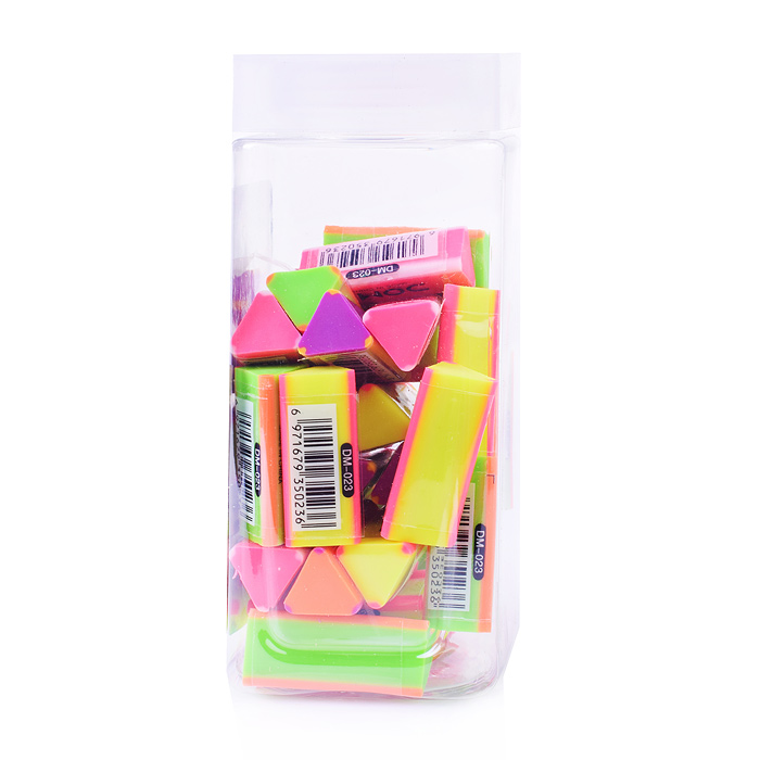 Фото к товару Ластик треугольный термопластичная резина цвета неон ассорти Ластик треугольный термопластичная резина цвета неон ассорти