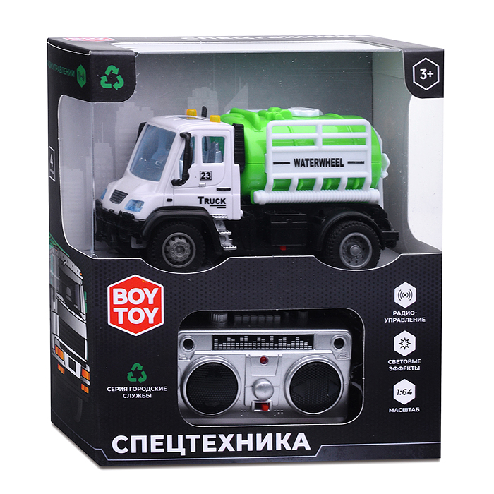 Фото к товару Машина BT0007-4 "Спецтехника. Поливочная" р/у, в коробке Машина BT0007-4 "Спецтехника. Поливочная" р/у, в коробке