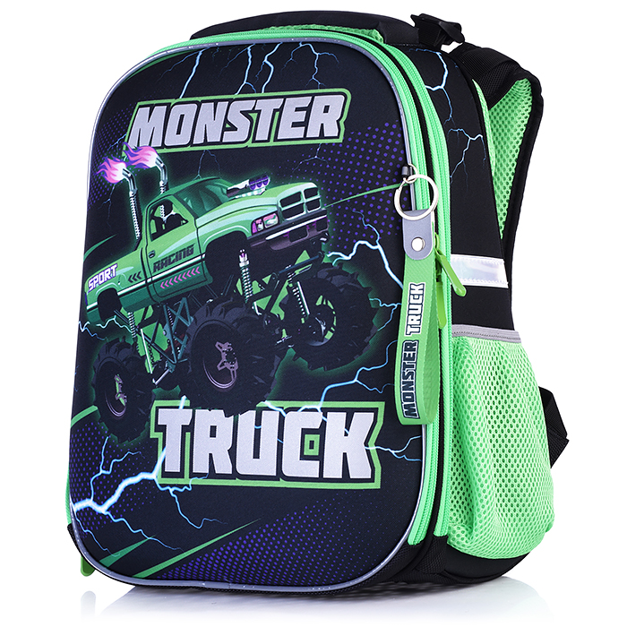 Фото к товару Рюкзак каркасный "Монстр трак green" формованный из полимеров, материал: нейлон, полиэстер, по Рюкзак каркасный "Монстр трак green" формованный из полимеров, материал: нейлон, полиэстер, по