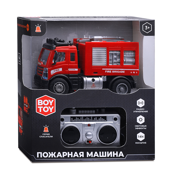 Фото к товару Машина BT0008-4 "Пожарная" с водометом, р/у, в коробке Машина BT0008-4 "Пожарная" с водометом, р/у, в коробке