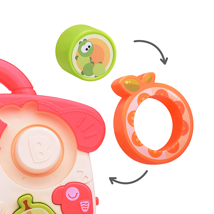 Фото к товару Развивающая музыкальная игрушка HE8089 для познавания форм "Фрукты" в коробке Развивающая музыкальная игрушка HE8089 для познавания форм "Фрукты" в коробке