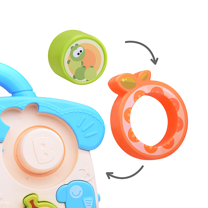 Фото к товару Развивающая музыкальная игрушка HE8089 для познавания форм "Фрукты" в коробке Развивающая музыкальная игрушка HE8089 для познавания форм "Фрукты" в коробке