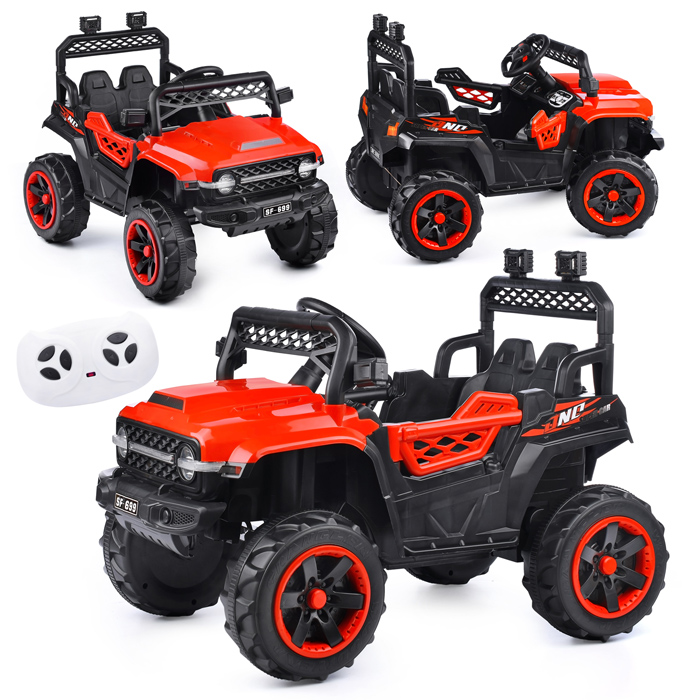 Электромобиль U023394Y "Автокросс" на аккумуляторе, с р/у управлением, в коробке (красный)