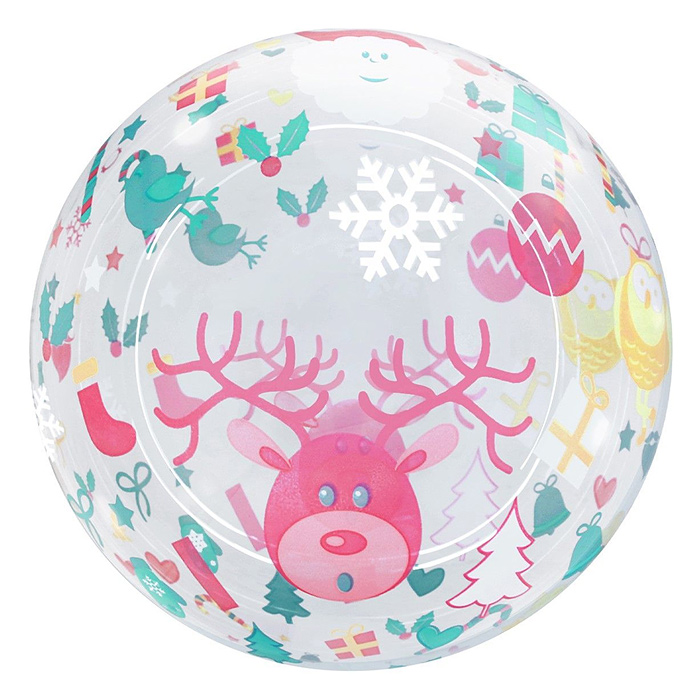 Шар (20''/51 см) Сфера 3D, Deco Bubble, Новогодний микс, Прозрачный, Кристалл, 1 шт. в упак. Шар (20''/51 см) Сфера 3D, Deco Bubble, Новогодний микс, Прозрачный, Кристалл, 1 шт. в упак.