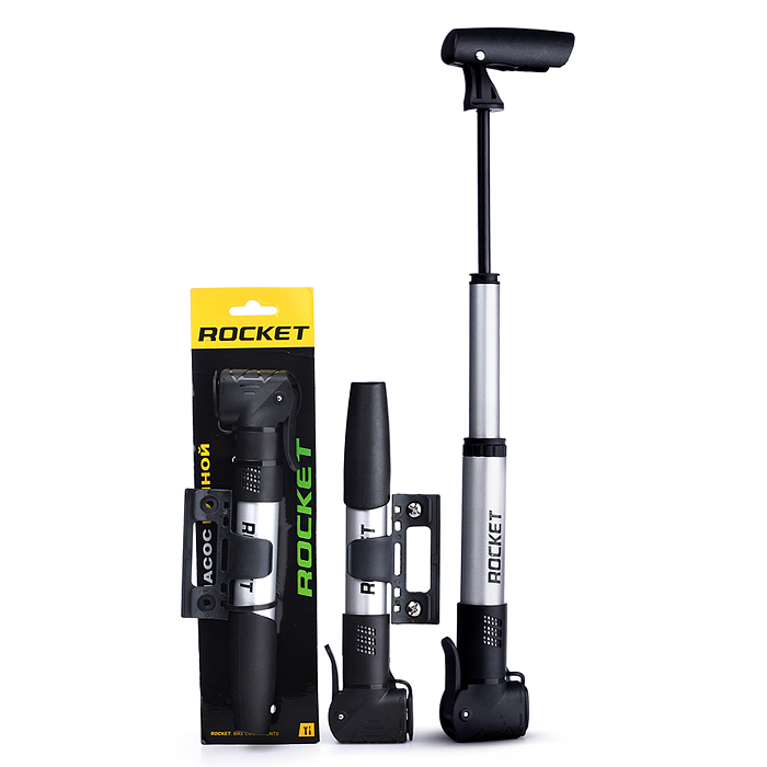 Насос ручной велосипедный Rocket, алюминий, A/V, Presta Насос ручной велосипедный Rocket, алюминий, A/V, Presta