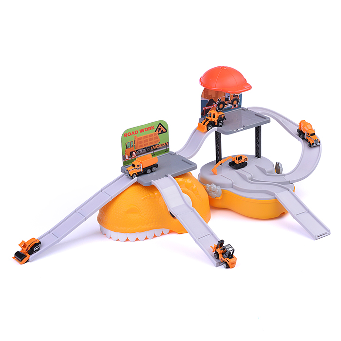 Фото к товару Автотрек 6621 "Дино: хранитель машин" (желтый) в коробке Автотрек 6621 "Дино: хранитель машин" (желтый) в коробке