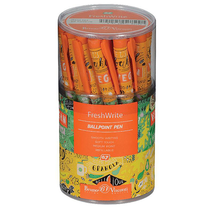 Фото к товару Ручка "FreshWrite. Vegan. Тыквенный пай" шариковая 0.7 мм, синяя Ручка "FreshWrite. Vegan. Тыквенный пай" шариковая 0.7 мм, синяя