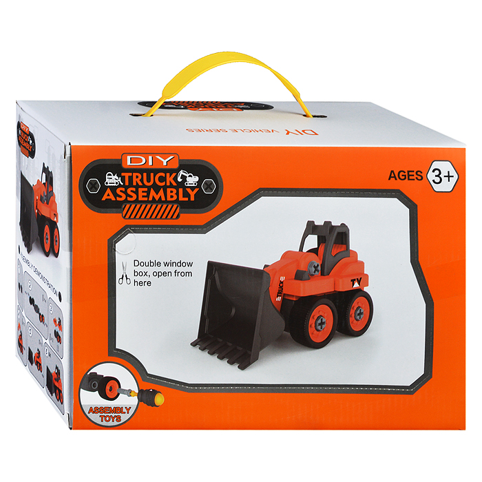 Конструктор 0591-2 "Бульдозер" с отверткой, в коробке