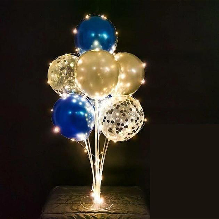 Стойка для шаров Фонтан, 7 насадок, с подсветкой, 0,7 м, Разноцветный, 1 шт.