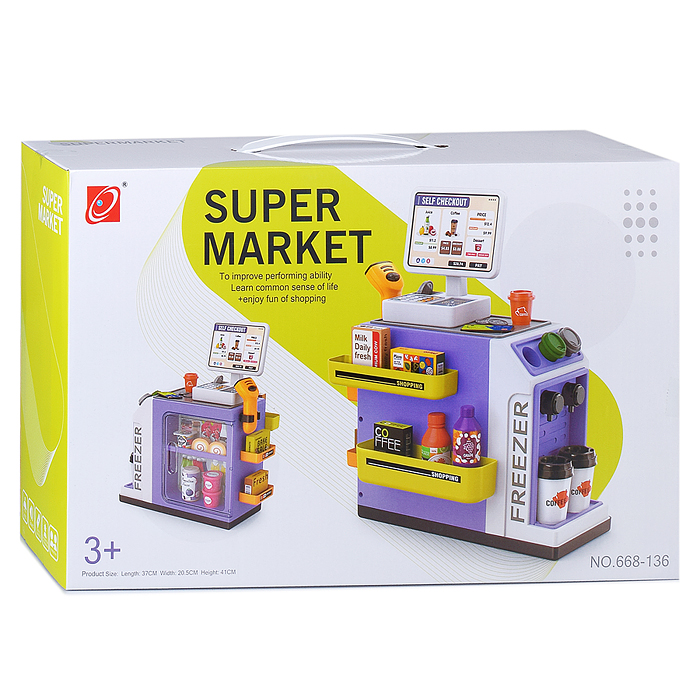 Игровой набор супермаркет 668-136 "Эконом маркет" (46 предметов) в коробке