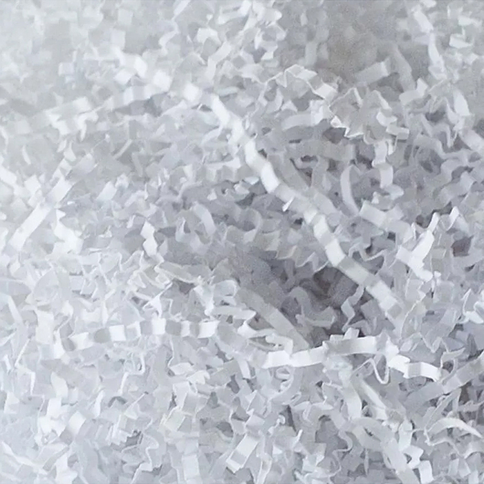 Наполнитель гофрированный бумажный для подарков 100 г, белая бумага, в пластиковом пакете