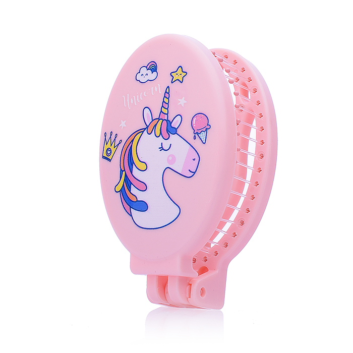 Фото к товару Расческа 00-5424 "Единорожка" с зеркалом, складное Расческа 00-5424 "Единорожка" с зеркалом, складное