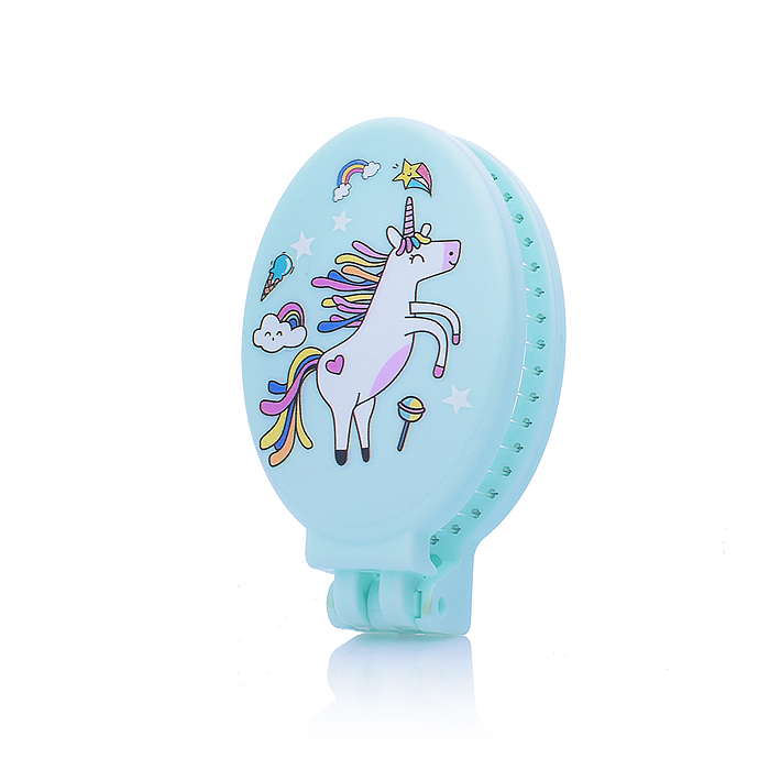 Фото к товару Расческа 00-5424 "Единорожка" с зеркалом, складное Расческа 00-5424 "Единорожка" с зеркалом, складное