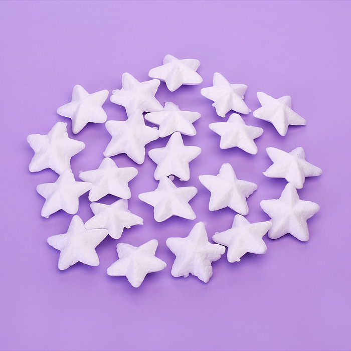Заготовка для декорирования "Звезды" из пенополистирола, 30x10 мм, 20 шт