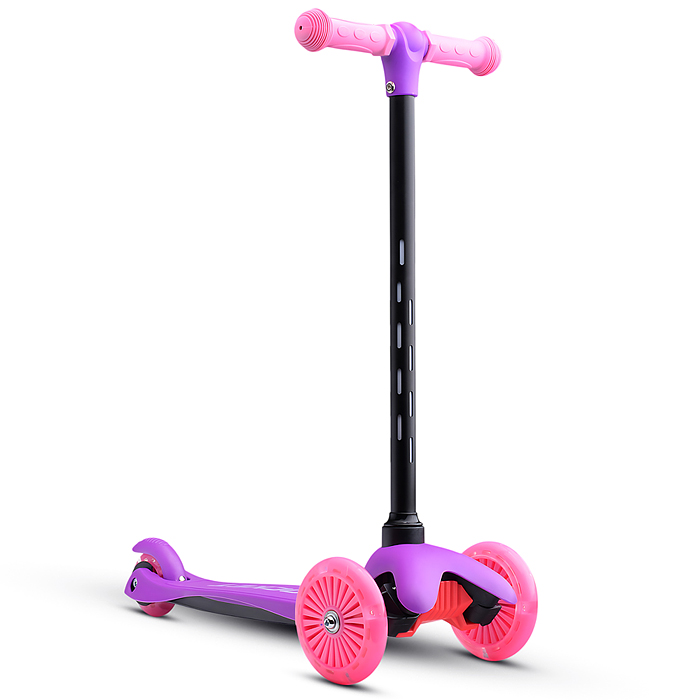 Фото к товару Самокат 3-х колесный ROCKET,колеса PU со светом, светящаяся стойка, ABEC 7, фиолетовый Самокат 3-х колесный ROCKET,колеса PU со светом, светящаяся стойка, ABEC 7, фиолетовый