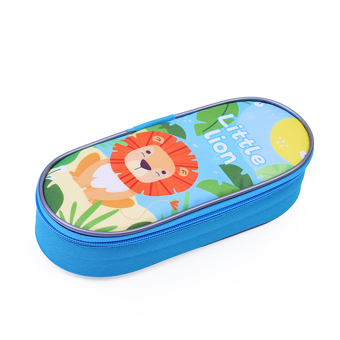 Пенал  объемный, жесткий, печать на ткани "Мультяшный львенок 2024" 210/85/50 