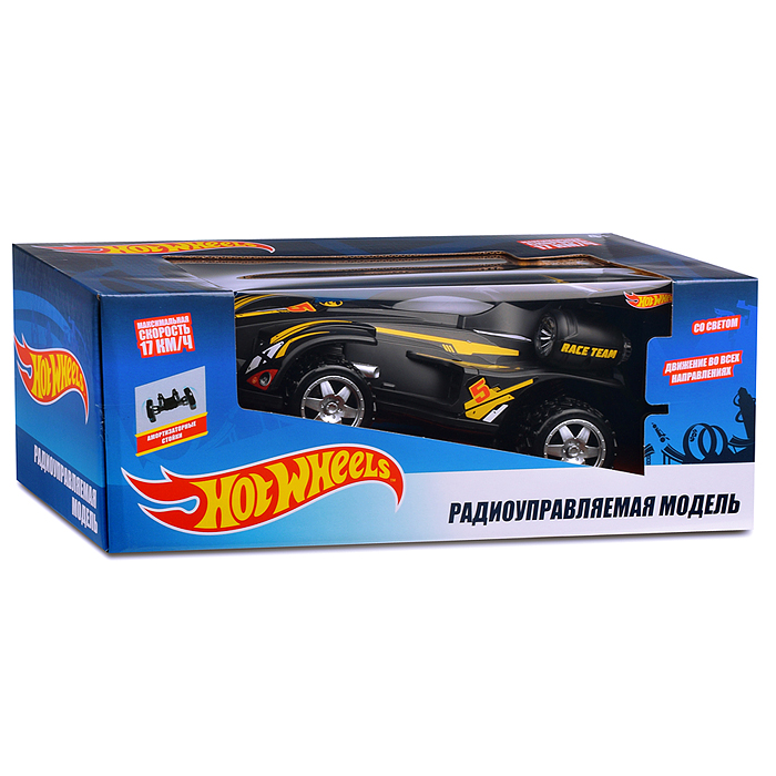 Фото к товару Багги на р/у Hot Wheels cо светом, скорость до 17км/ч, с АКБ, чёрная Багги на р/у Hot Wheels cо светом, скорость до 17км/ч, с АКБ, чёрная